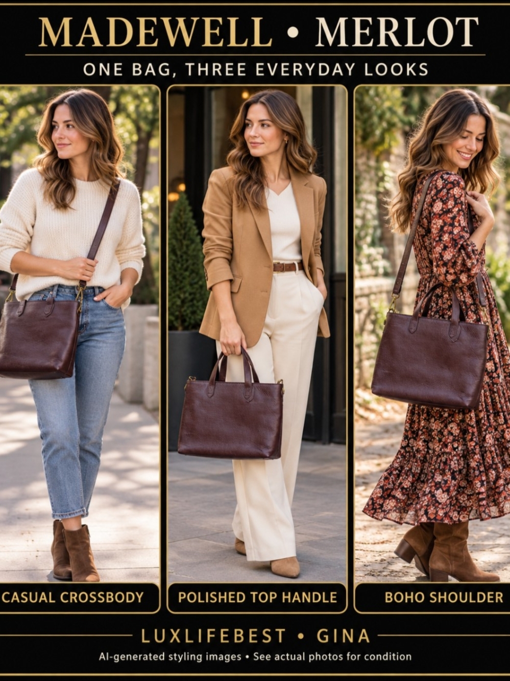 Madewell Merlot Leather Tote Bag